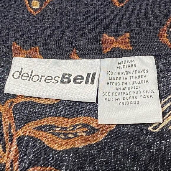 Vintage Delores Bell 100% Rayon Gauzy Boho Aztec Lightweight Cardigan Women's M - Picture 8 of 16